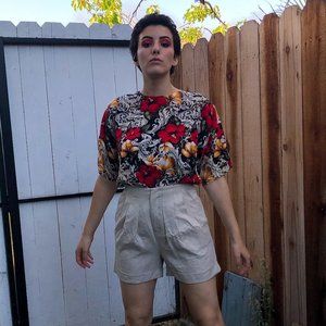 Tan High Rise Dress Shorts